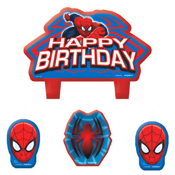 Spiderman Happy Birthday Candle Set